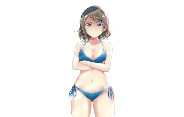 Picture Watanabe You, anime, sexy, short hair, swimsuit, attractive, erotic, boobs