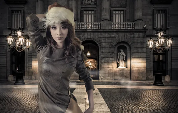 Girl, the city, street