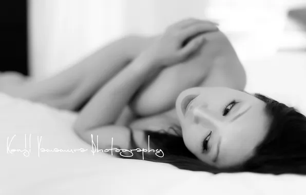 Chest, girl, tenderness, Japanese, beauty, b/W, Nude, photographer