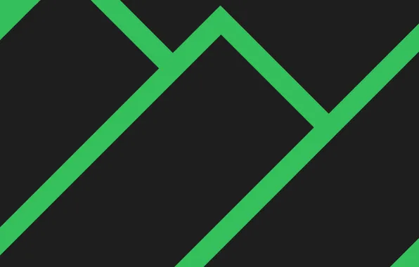 Picture green, flat, black, minimalism, Line, figure, rectangles, Manjaro Linux