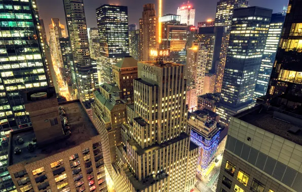 Night, the city, Wallpaper, New York, City, skyscrapers, New York, wallpapers