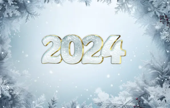 Winter, frost, snow, snowflakes, branches, ice, frost, New year