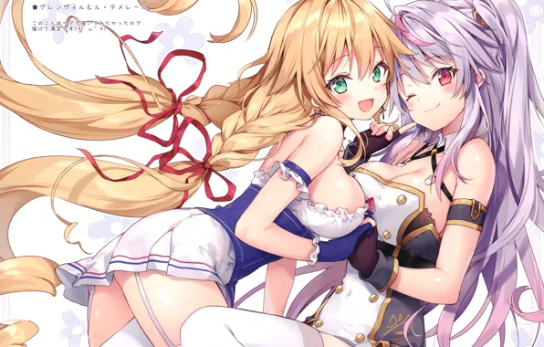 Picture girl, anime, a couple, Azur Lane