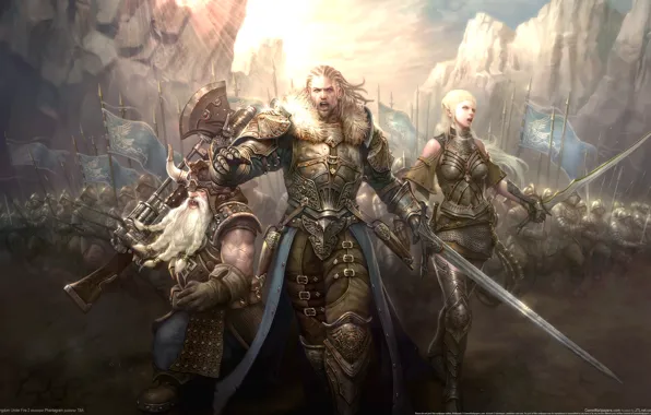 Weapons, elf, people, Legion, warriors, dwarf