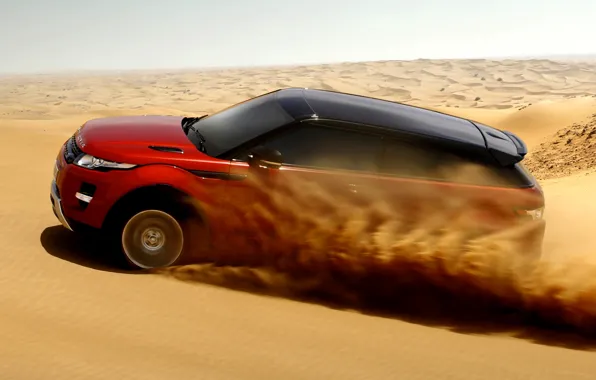 Sand, the sky, red, desert, coupe, Land Rover, Range Rover, Coupe