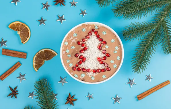 Stars, branches, background, tree, grain, Christmas, New year, drink