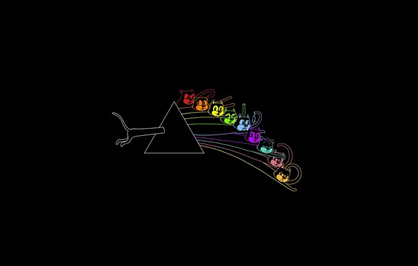 Minimalism, Prism, Black, Cats, Alejandro Giraldo, Artwork, The Dark Side Of The 9 Lives, Parody …