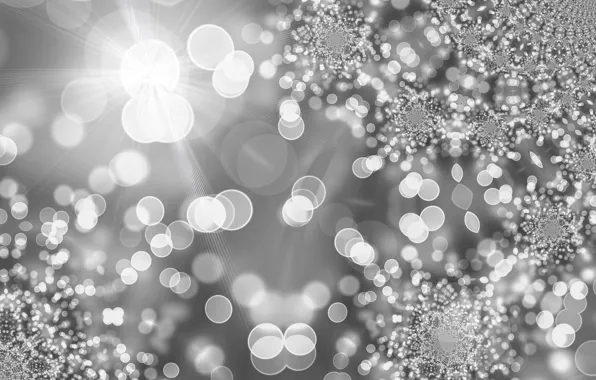 Rays, light, circles, lights, background, holiday, fractals, silver