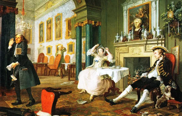 Picture, genre, William Hogarth, William Hogarth, A Fashionable Marriage. Soon after the Wedding