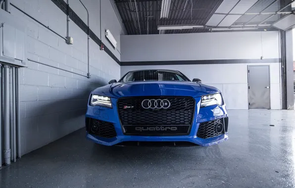 Audi, Audi, Blue, Lights, Blue, RS7