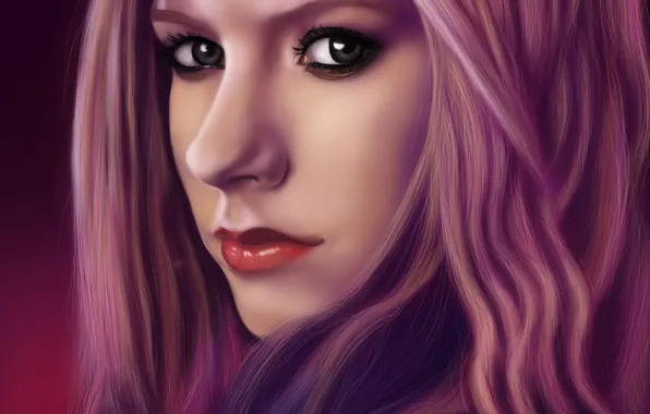 Picture girl, face, hair, art, singer, Avril Lavigne, Avril Lavigne