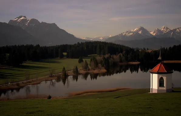 Picture mountains, lake, Germany, Bayern