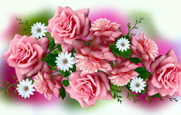 Graphics, flowers, roses