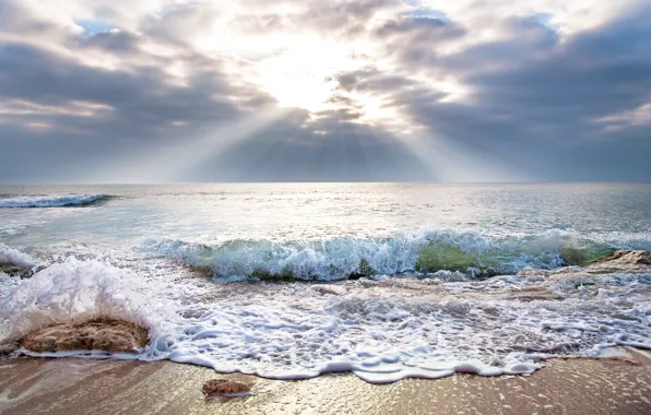 Picture sea, sunset, beach, sea, sunset, sand, wave