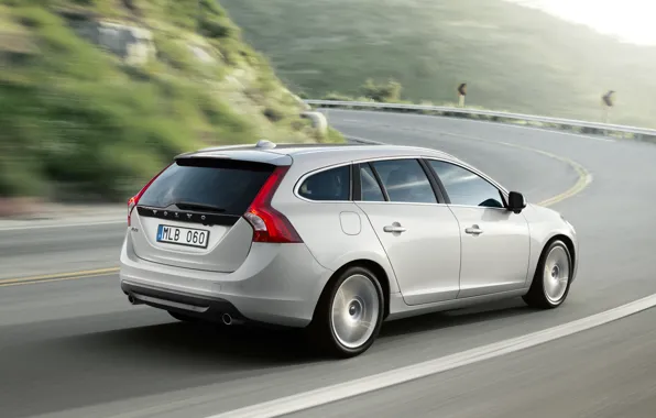 Picture White, Volvo, Volvo, V60, Back