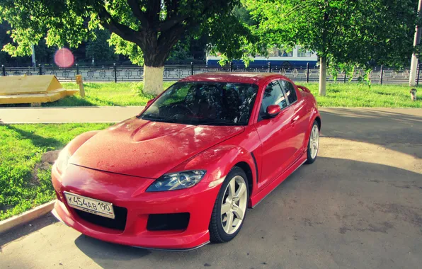 Trees, Park, Mazda, RX-8