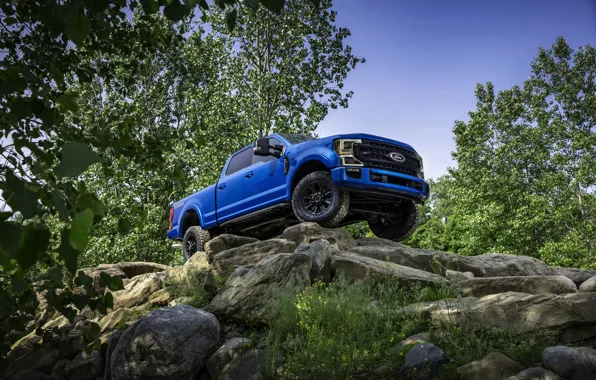 Picture blue, stones, Ford, pickup, Super Duty, F-250, Tremor, 2020