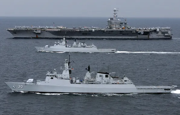 Frigates, kd leki is, nuclear aircraft carrier, kd jebat, uss george washington