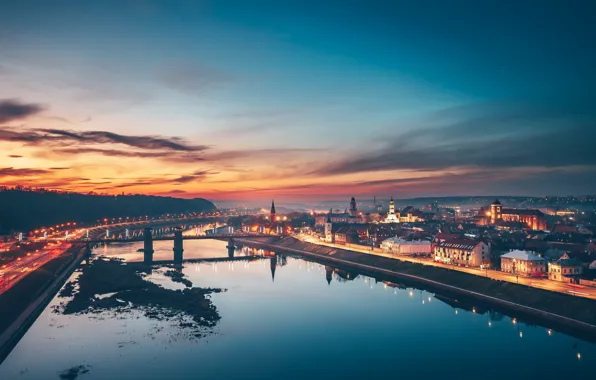 Picture sunset, the city, Lithuania, Kaunas