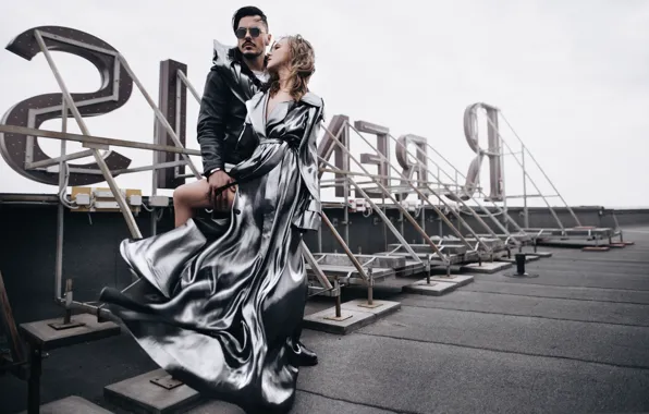 Roof, model, dress, pair, fashion