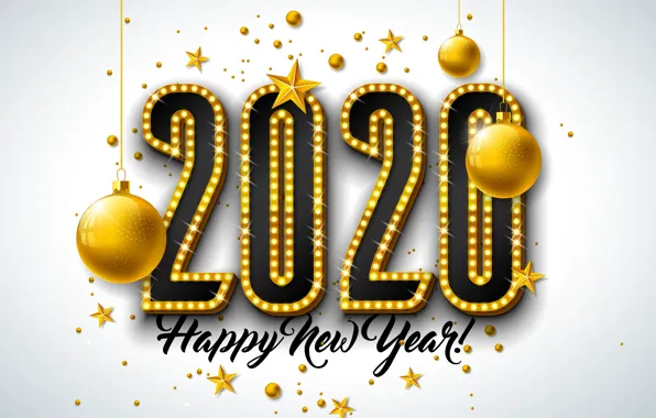 Stars, decoration, balls, New year, New Year, decor, 2020