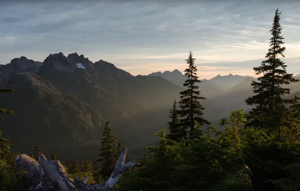 Picture the sky, clouds, trees, mountains, nature, rocks, Canada, British Columbia