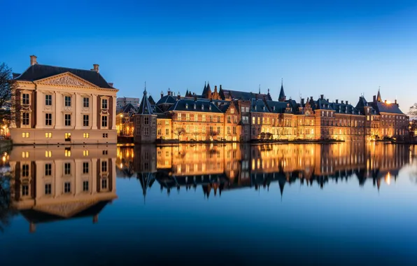 Picture water, reflection, channel, Netherlands, Holland, The Hague, The Hague, parliament