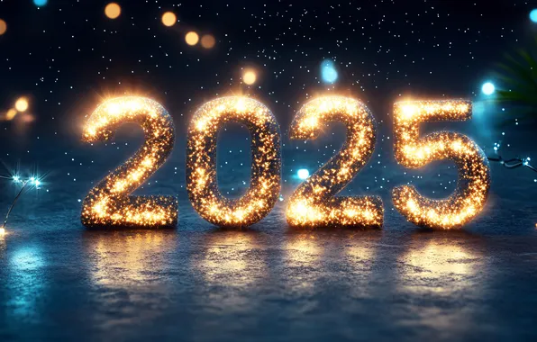 New Year, Ice, Snowflakes, Happy New Year, Holiday, 2025, Happy New Year 2025, Blazing Numbers