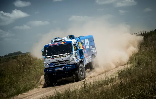 Sand, the sky, clouds, race, field, speed, dust, turn