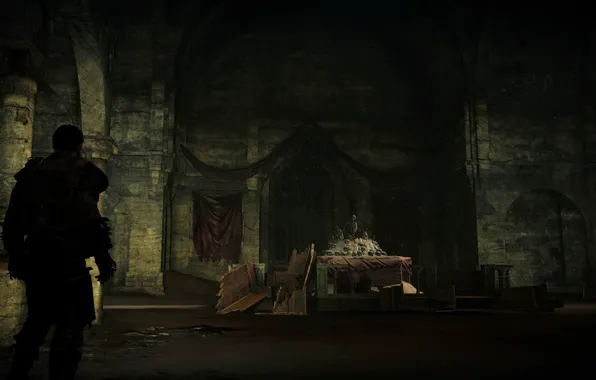 Church, The ruins, Postapokalipsis, Skeletons, Mad Max, Mad Max, The altar