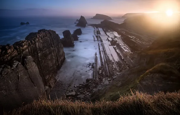 Picture sea, rocks, morning