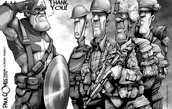 Picture soldiers, Captain America, thanks, Veterans' Day