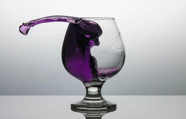 Picture glass, liquid, Purple splash