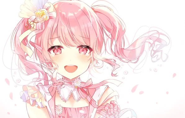 Picture smile, girl, pink hair