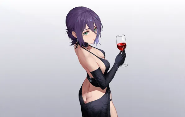 Girl, sexy, ass, cleavage, green eyes, dress, boobs, anime
