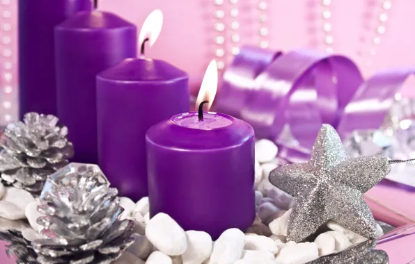 Holiday, new year, candles, the scenery, happy new year, christmas decoration, Christmas Wallpaper, christmas color