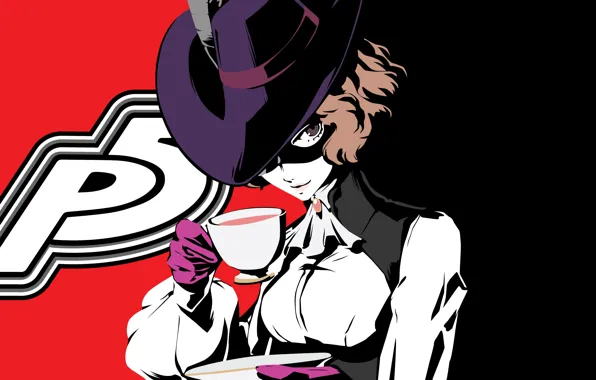 Picture hat, Person 5, mask, girl, Persona 5