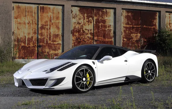 White, gate, ferrari, Ferrari, side view, Italy, Siracusa, 458 Italia