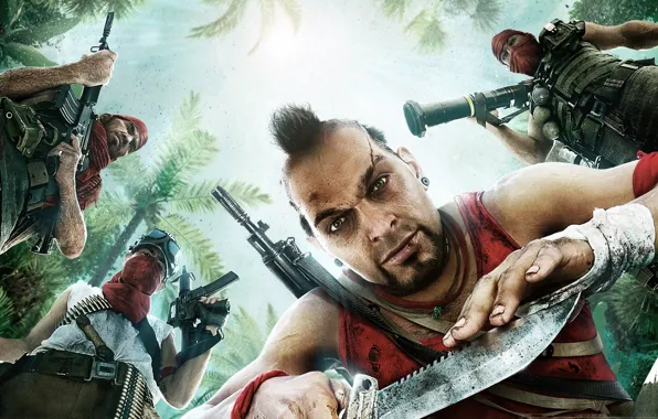 Picture weapons, The game, art, men, Far Cry 3