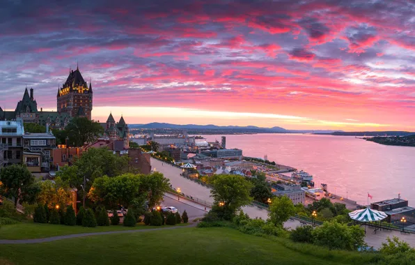 Landscape, home, the evening, Canada, QC, the château Frontenac