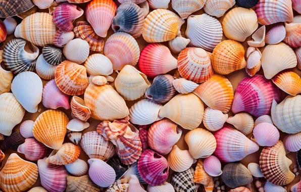 Sand, sea, beach, pebbles, stones, background, colorful, shell
