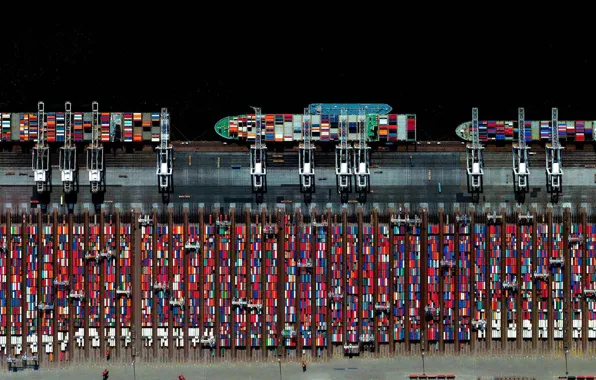 Ship, port, container