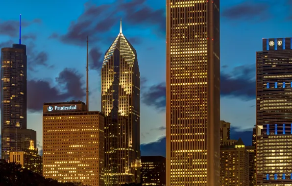 Chicago, USA, AON Center, One Prudential Plaza, Blue Cross Blue Shield, Illinois, Two Prudential Plaza