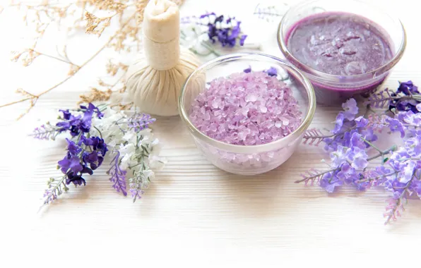 Flowers, relax, spa, bath salt