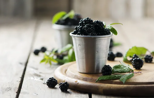 Water, drops, berries, bucket, Board, BlackBerry