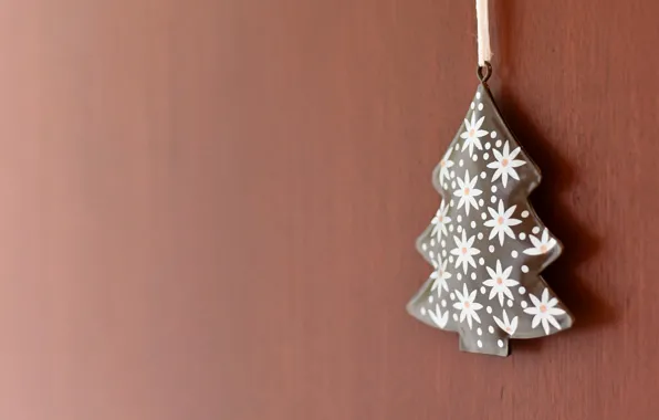 Picture winter, snowflakes, wall, holiday, tree, new year, shadow, minimalism