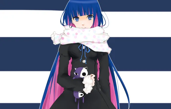 Girl, toy, anime, art, scarf, Chalco, anarchy stocking, panty and stocking with garterbelt