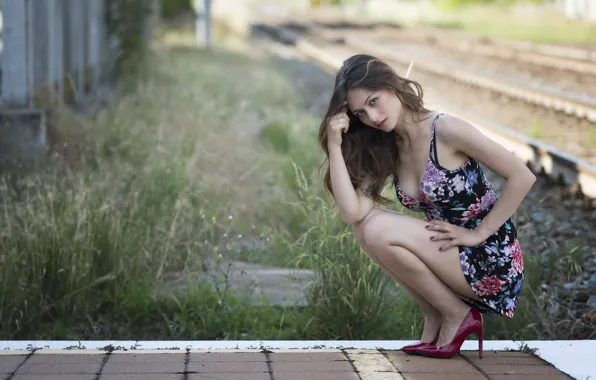 Summer, face, pose, hair, heels, legs, cutie, Erika