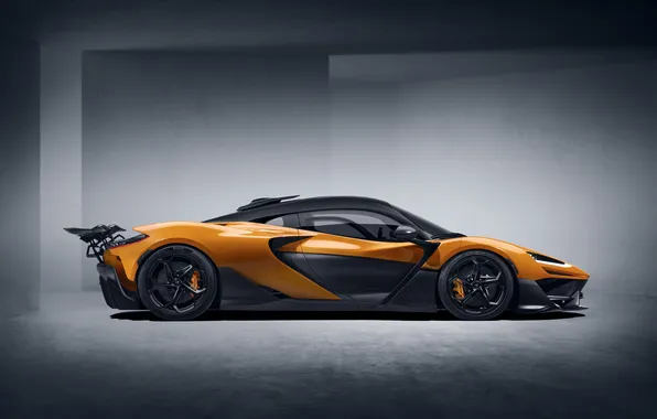 McLaren, Orange, Side, Hypercar, McLaren W1
