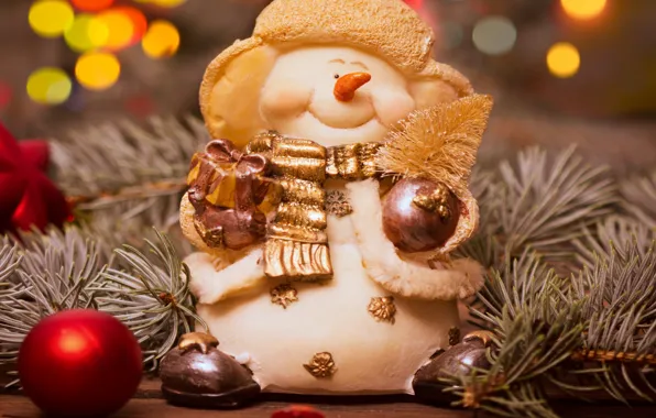 Picture decoration, tree, New Year, Christmas, snowman, Christmas, Xmas, decoration